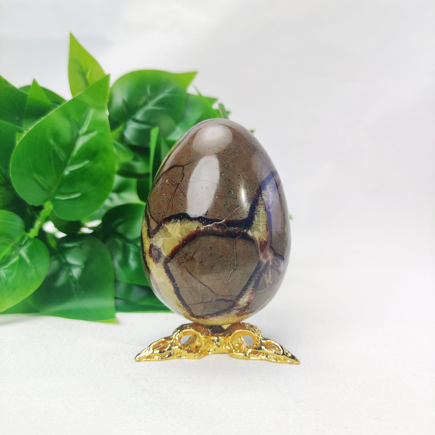 Septarian Egg with Raven Holder