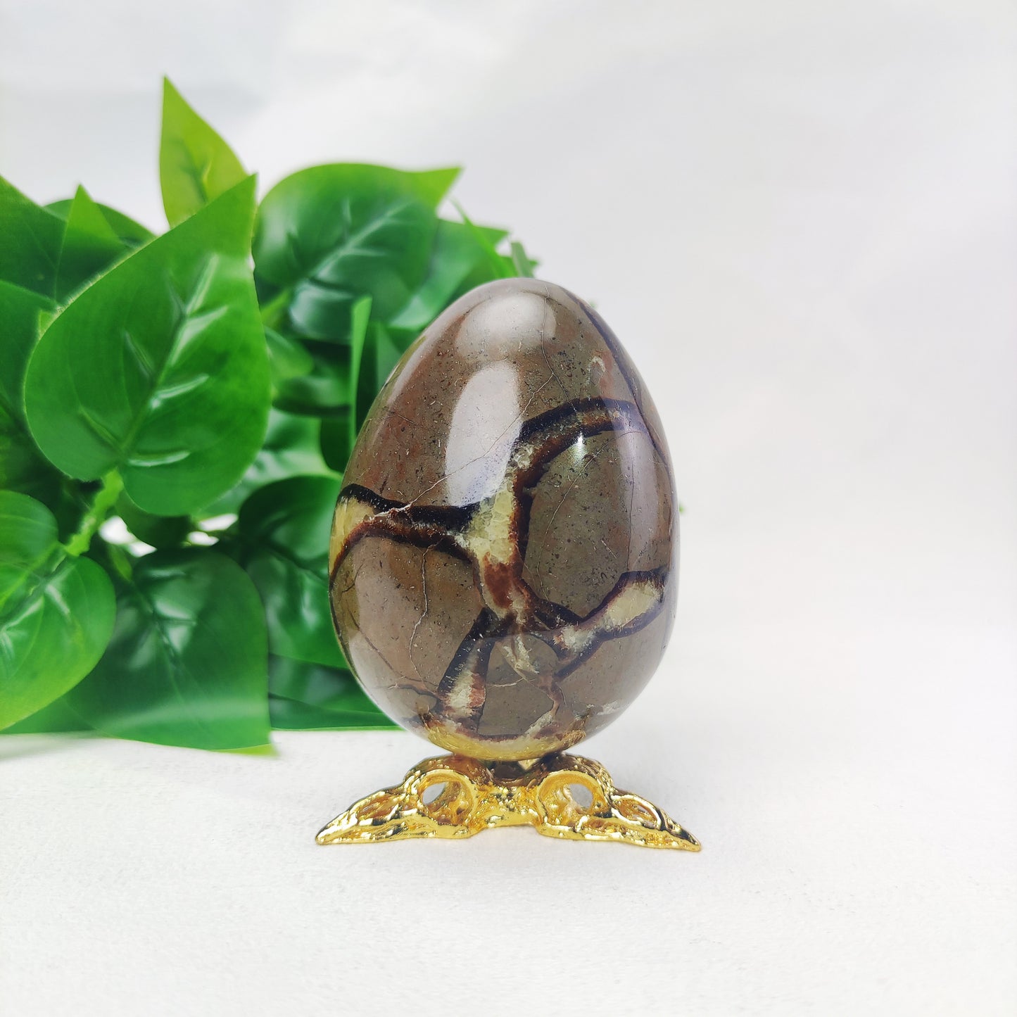 Septarian Egg with Raven Holder