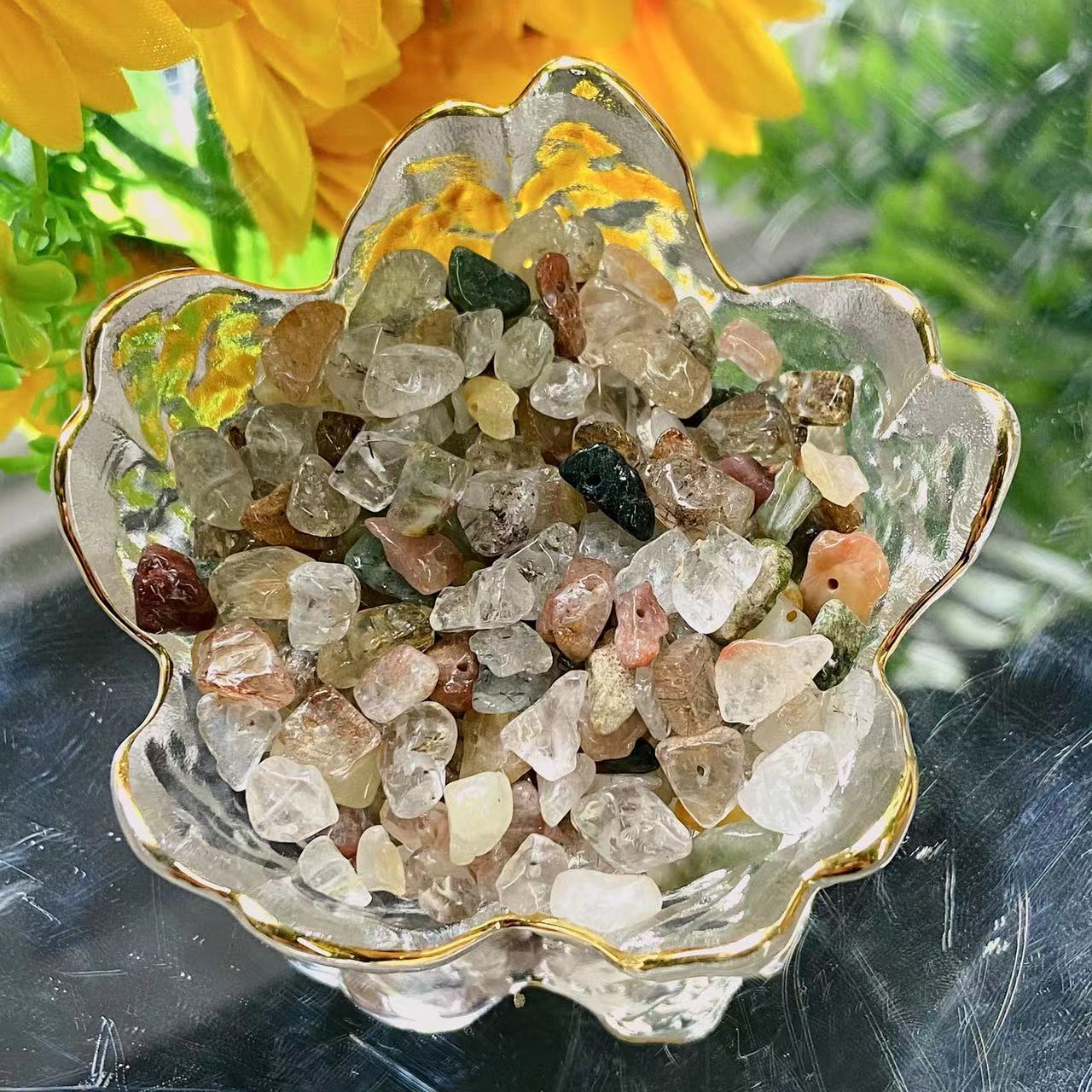 Natural Crystal Chip Beads For Bracelets